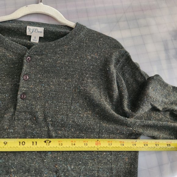 J. Crew Cotton-silk Donegal Tweed Henley Sweater Green Small - Picture 9 of 11